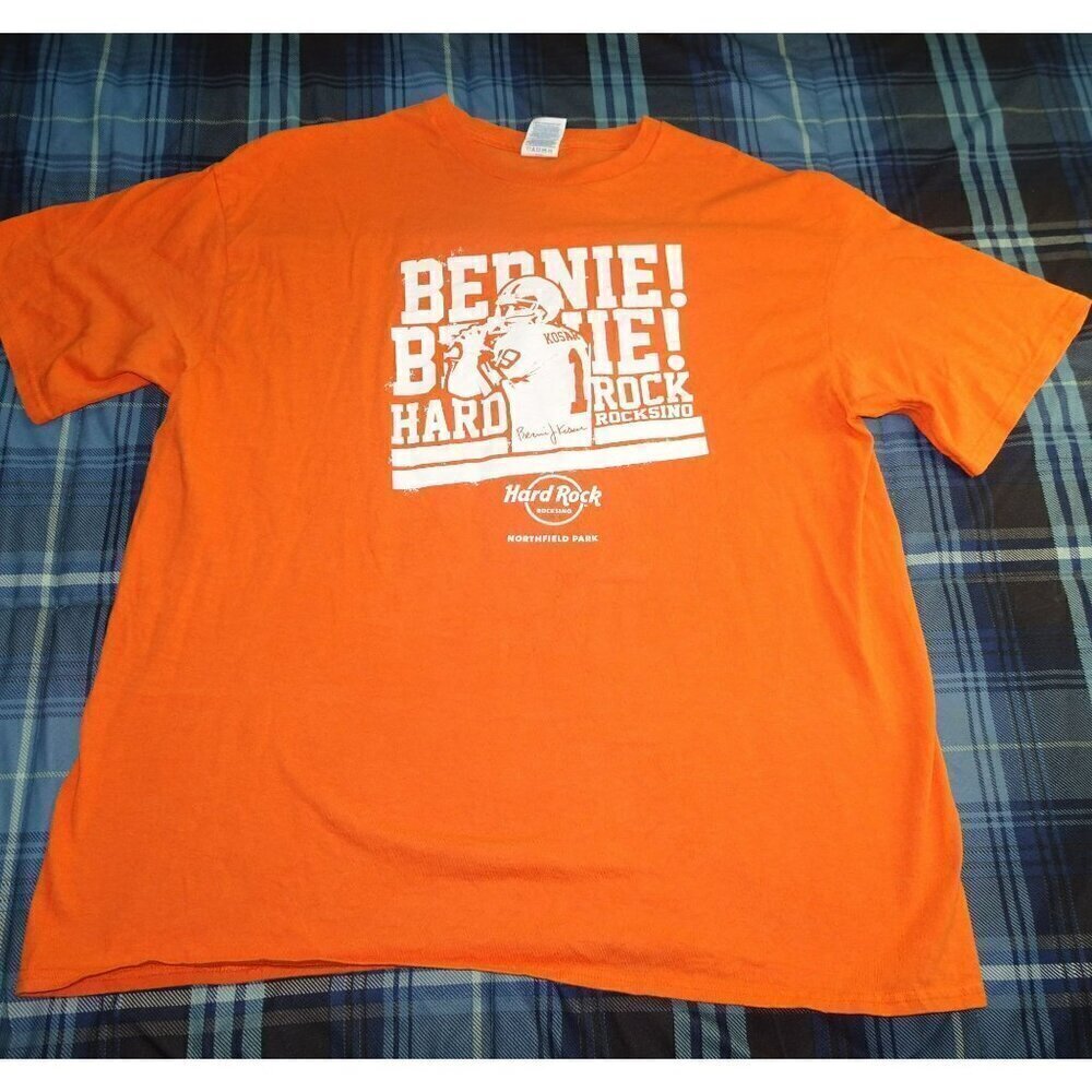 Bernie Kosar Hard Rock Casino Orange T-Shirt Size X-Large